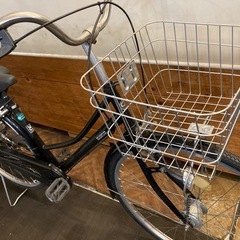 【前輪タイヤ・前チューブ新品！】 LEDオートライト　シングルギア　27インチ自転車　ブラックの画像