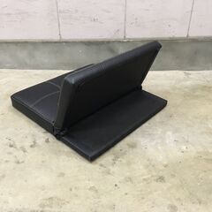 J7P2418 リクライニング ソファ レザー調 フルフラット ベッド 3段階 1人～2人 ロータイプ チェア 合成皮革 ブラック インテリア 家具 現状の画像