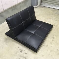 J7P2418 リクライニング ソファ レザー調 フルフラット ベッド 3段階 1人～2人 ロータイプ チェア 合成皮革 ブラック インテリア 家具 現状の画像