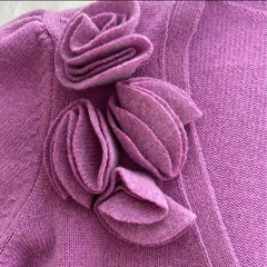 RENA LANGE レナランゲ パープルピンク　カーディガン　紫花　イタリア製　レディース の画像