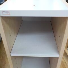 ② スリム収納棚 5段 ベージュ×ホワイト 幅20×高88㎝ 棚板可動式  すきま収納 ラック シェルフ カラーボックス　西岡店の画像