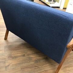 【ジャングルジャングル広陵店】ソファー　2人用　ブルー✕ナチュラルの画像