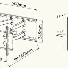 【未使用】テレビ壁掛け金具 上下左右角度調節ロングアーム　PLB-137Sの画像