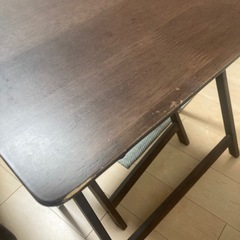 ニトリ 折りたたみデスク&チェア  ブラウン の画像