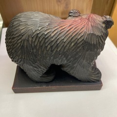 期間限定価格】熊　木彫り　縁起物　レトロ　置物 の画像