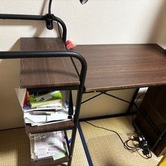 デスク＋チェア＋サイドラック 3点セット の画像