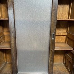昭和レトロ 水屋箪笥 希少 ダイヤガラス 戸棚 キャビネット 古民具の画像