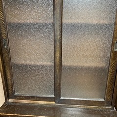 昭和レトロ 水屋箪笥 希少 ダイヤガラス 戸棚 キャビネット 古民具の画像