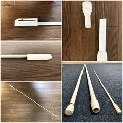 のぼりポール 11本セット 3Mのぼり竿 全長1.6～3m ホワイト 2段伸縮式 横棒850mm のぼり旗 スタンダード定番ポールの画像