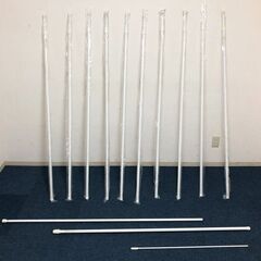 のぼりポール 11本セット 3Mのぼり竿 全長1.6～3m ホワイト 2段伸縮式 横棒850mm のぼり旗 スタンダード定番ポールの画像