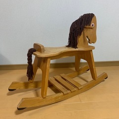 昭和レトロ 木製 木馬 ロッキングホース 乗用　玩具 乗り物の画像