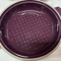 未使用保管品 チェリーテラス ボンポット 耐熱ストーンウェア 内径22cm 深さ 深鍋7cm & 浅鍋4.5cm BONPOT 調理器具 カラー:フィッグ(いちじく) ④の画像