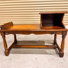 カリモク karimoku テレフォンベンチ 電話台 玄関スツール スツール ナチュラル シンプル 収納 レトロの画像