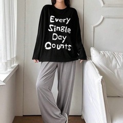 【DAZY】【SHEIN】レタープリント パジャマセットの画像