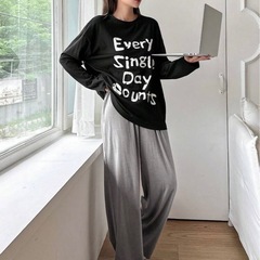 【DAZY】【SHEIN】レタープリント パジャマセットの画像