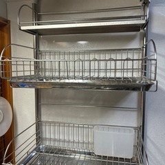 水切りラック　ステンレス　突っ張りの画像