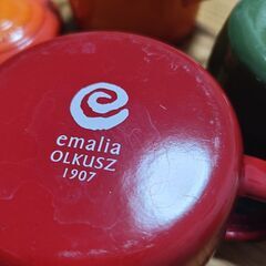 emalia olkusz ホーロー マグ2個セットの画像