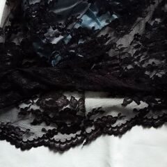 PEACH JOHN 黒花柄レース×スカイブルー キャミソールワンピース Mくらいの画像