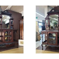 K14　イギリス製アンティーク ボール＆クロウ　ウォルターカーター キャビネットの画像