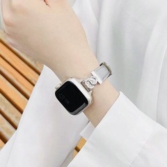 【新品】お洒落大人Apple Watch バンドライトグレーキラキラの画像