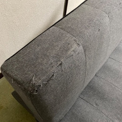 ソファーベット　グレー　背もたれ二段階調節の画像