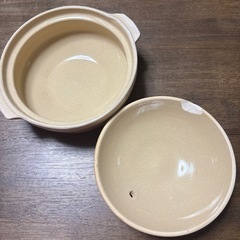 欠けた白いお皿＆1人鍋セット中古の画像