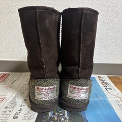 ハリスツイード　ボアブーツ　Mの画像