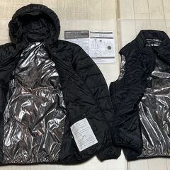 【決まりました】未使用　電熱ヒーターブルゾン・ベスト　2着セット　Fサイズ　ブラック　バッテリー別売の画像