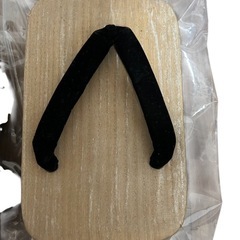 〈無地木製〉男物下駄　黒鼻緒　白木台　フリーサイズの画像