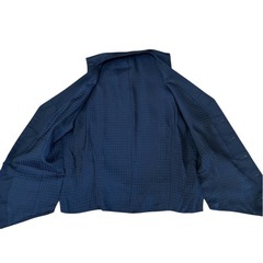 メンズ ジレ 黒 千鳥柄裏地 スーツベスト Sサイズ　ネイビーの画像