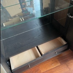 キャビネット  コレクションケース 収納  おしゃれ インテリア　収納付きガラスケースの画像