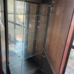 キャビネット  コレクションケース 収納  おしゃれ インテリア　収納付きガラスケースの画像