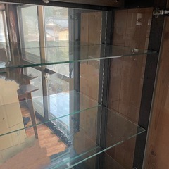 キャビネット  コレクションケース 収納  おしゃれ インテリア　収納付きガラスケースの画像