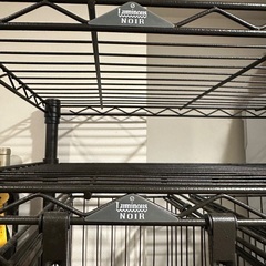 【11/21まで限定】キッチンラック　レンジラック　ランドリーラック　スチールラック　ルミナスノワールの画像