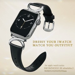 【新品】Apple Watchバンド レザーストーン ブラックストーンの画像