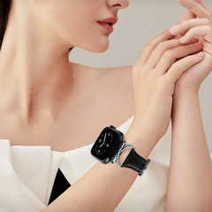 【新品】Apple Watchバンド レザーストーン ブラックストーンの画像