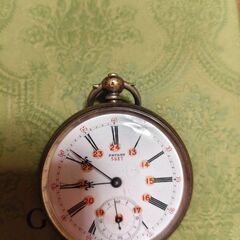 アンティーク 懐中時計 PATENT 5587 スイス製 手巻き 24時間表示の画像
