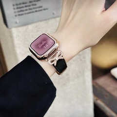 【新品】Apple Watchバンドのみ可愛いリボンストーンブラックの画像