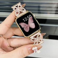 【新品】可愛いキラキラ蝶々 ピンク Apple Watch バンドの画像