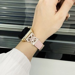 【新品】可愛いキラキラ蝶々 ピンク Apple Watch バンドの画像