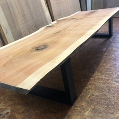大特価 無垢 一枚板 ダイニングローテーブル 近場無料お届け可☆の画像