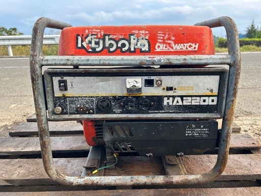 クボタ　発電機 60Hz 2.2KVA HA2200 100V ゼネレータ　ガソリン　防災　洗車　災害　キャンプ　イベント　野外　農業　宮崎