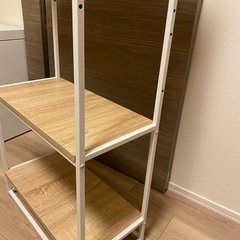 【白×オークオーク】収納ラックの画像