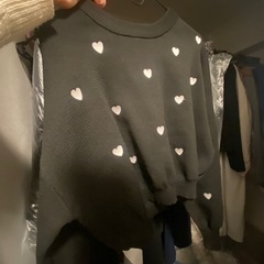 2025年購入♡ニット♡黒♡ハート柄♡ドット♡丈短め♡の画像