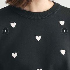 2025年購入♡ニット♡黒♡ハート柄♡ドット♡丈短め♡の画像