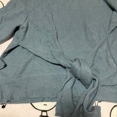 CC)ブルー タートルネック ニットの画像