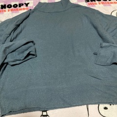 CC)ブルー タートルネック ニットの画像