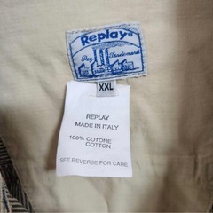 Replay シャツ XXL グレー系 イタリア製 綿 大きいサイズ カジュアルの画像