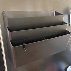 tower 冷蔵庫横マグネット収納ポケット　3段　ブラックの画像