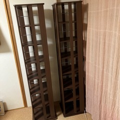 回転式本棚ブラウンの画像